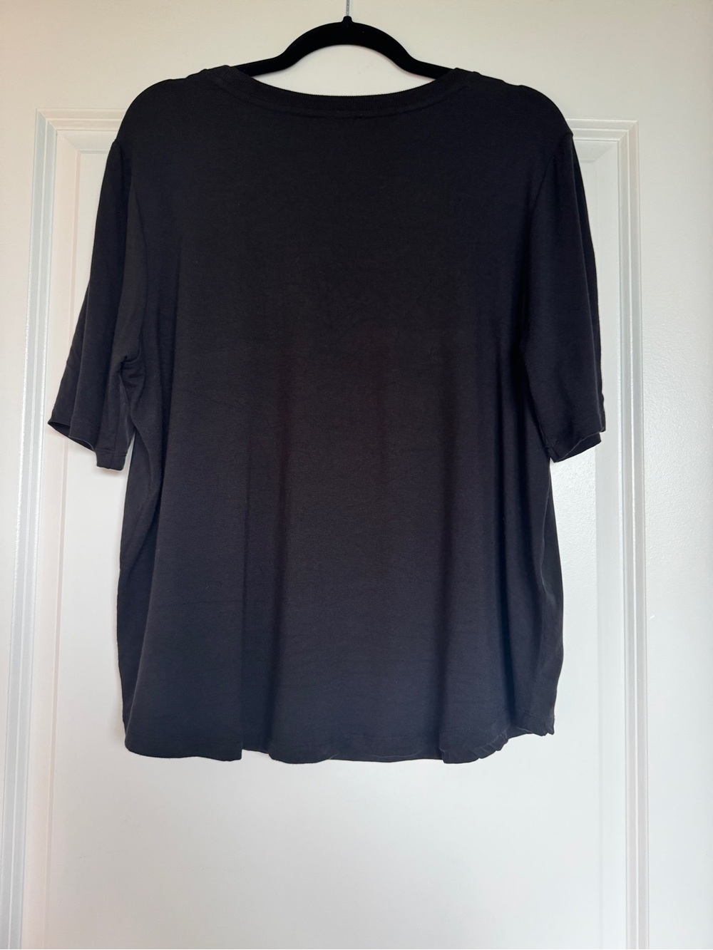 UNIVERSAL STANDARD Arvo Cupro Mix Tee Black XS/10-12 Cupro Front/Jersey Back EUC - Picture 6 of 12